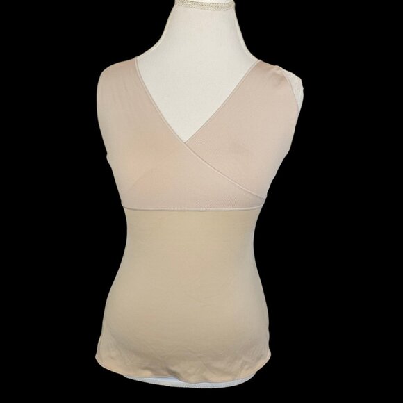 Spanx Hide And Sleek Criss Cross Cami Shaper Slimming Beige Sz L Large V neck - Picture 1 of 6